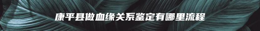 康平县做血缘关系鉴定有哪里流程