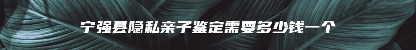 宁强县隐私亲子鉴定需要多少钱一个