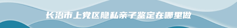长治市上党区隐私亲子鉴定在哪里做