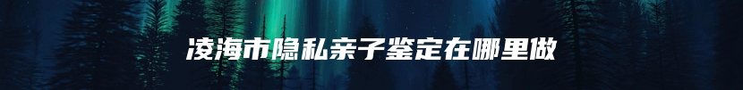 凌海市隐私亲子鉴定在哪里做