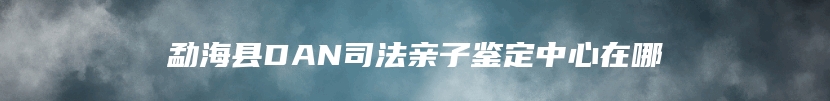 勐海县DAN司法亲子鉴定中心在哪