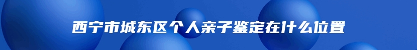 西宁市城东区个人亲子鉴定在什么位置