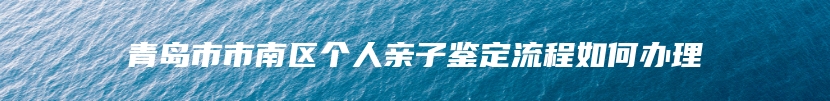 青岛市市南区个人亲子鉴定流程如何办理