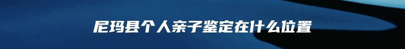 尼玛县个人亲子鉴定在什么位置