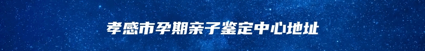 孝感市孕期亲子鉴定中心地址