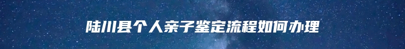 陆川县个人亲子鉴定流程如何办理