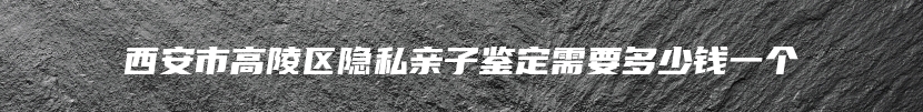 西安市高陵区隐私亲子鉴定需要多少钱一个