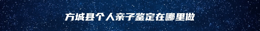 方城县个人亲子鉴定在哪里做