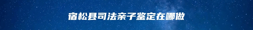 宿松县司法亲子鉴定在哪做