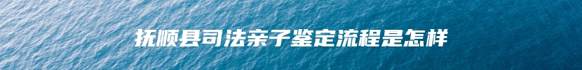 抚顺县司法亲子鉴定流程是怎样