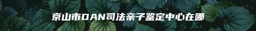 京山市DAN司法亲子鉴定中心在哪