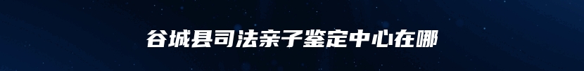 谷城县司法亲子鉴定中心在哪