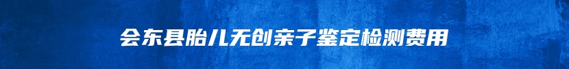会东县胎儿无创亲子鉴定检测费用