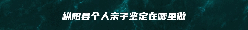 枞阳县个人亲子鉴定在哪里做