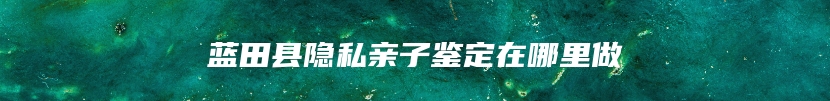 蓝田县隐私亲子鉴定在哪里做