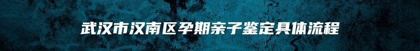 武汉市汉南区孕期亲子鉴定具体流程