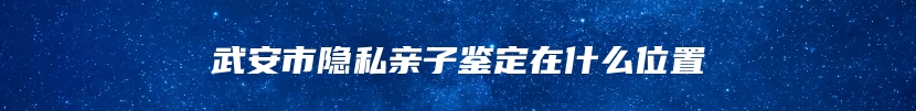 武安市隐私亲子鉴定在什么位置