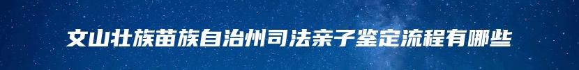 文山壮族苗族自治州司法亲子鉴定流程有哪些