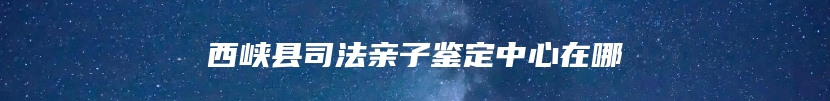 西峡县司法亲子鉴定中心在哪