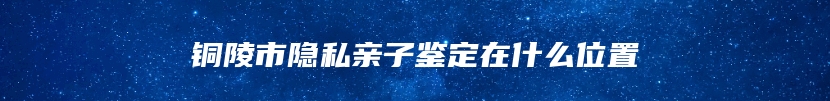 铜陵市隐私亲子鉴定在什么位置