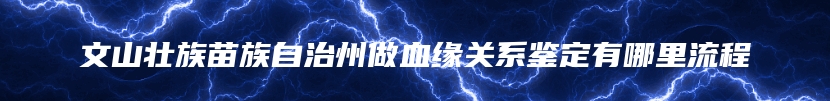 文山壮族苗族自治州做血缘关系鉴定有哪里流程