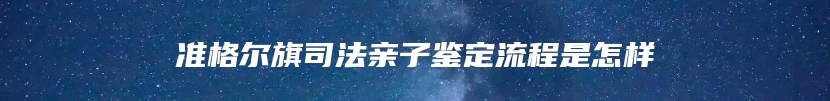 准格尔旗司法亲子鉴定流程是怎样