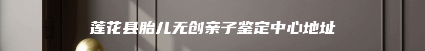 莲花县胎儿无创亲子鉴定中心地址