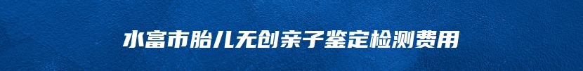 水富市胎儿无创亲子鉴定检测费用