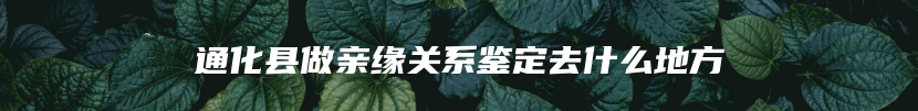 通化县做亲缘关系鉴定去什么地方