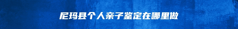 尼玛县个人亲子鉴定在哪里做