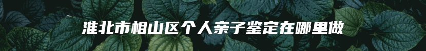 淮北市相山区个人亲子鉴定在哪里做