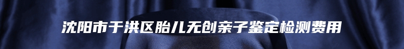 沈阳市于洪区胎儿无创亲子鉴定检测费用
