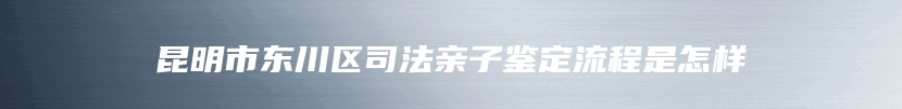昆明市东川区司法亲子鉴定流程是怎样
