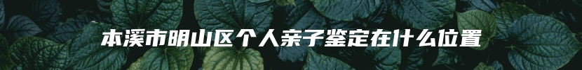本溪市明山区个人亲子鉴定在什么位置