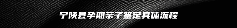 宁陕县孕期亲子鉴定具体流程