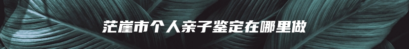 茫崖市个人亲子鉴定在哪里做