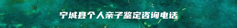 宁城县个人亲子鉴定咨询电话