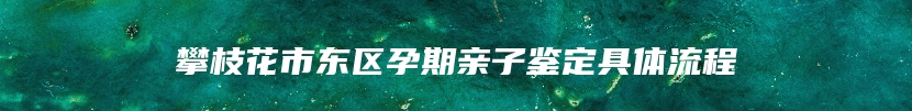 攀枝花市东区孕期亲子鉴定具体流程
