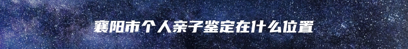 襄阳市个人亲子鉴定在什么位置