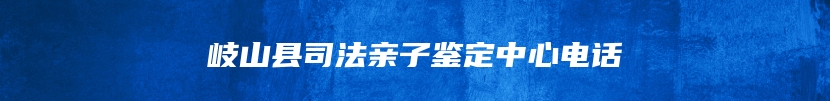 岐山县司法亲子鉴定中心电话