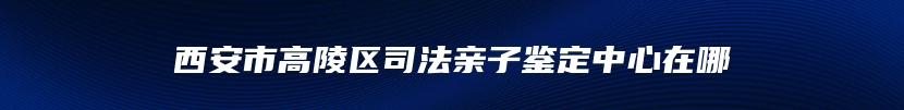 西安市高陵区司法亲子鉴定中心在哪