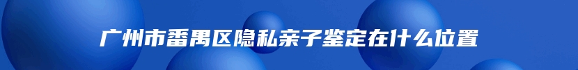 广州市番禺区隐私亲子鉴定在什么位置