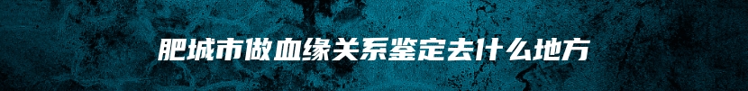 肥城市做血缘关系鉴定去什么地方