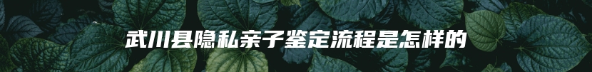 武川县隐私亲子鉴定流程是怎样的