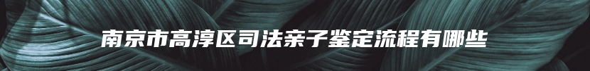 南京市高淳区司法亲子鉴定流程有哪些