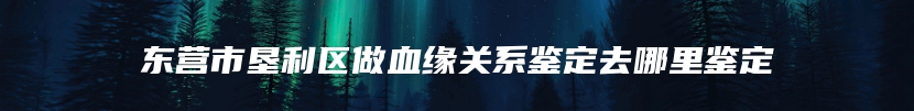 东营市垦利区做血缘关系鉴定去哪里鉴定