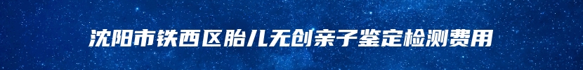 沈阳市铁西区胎儿无创亲子鉴定检测费用