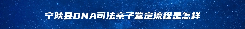 宁陕县DNA司法亲子鉴定流程是怎样