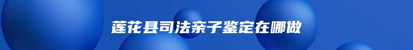 莲花县司法亲子鉴定在哪做