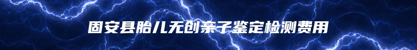固安县胎儿无创亲子鉴定检测费用